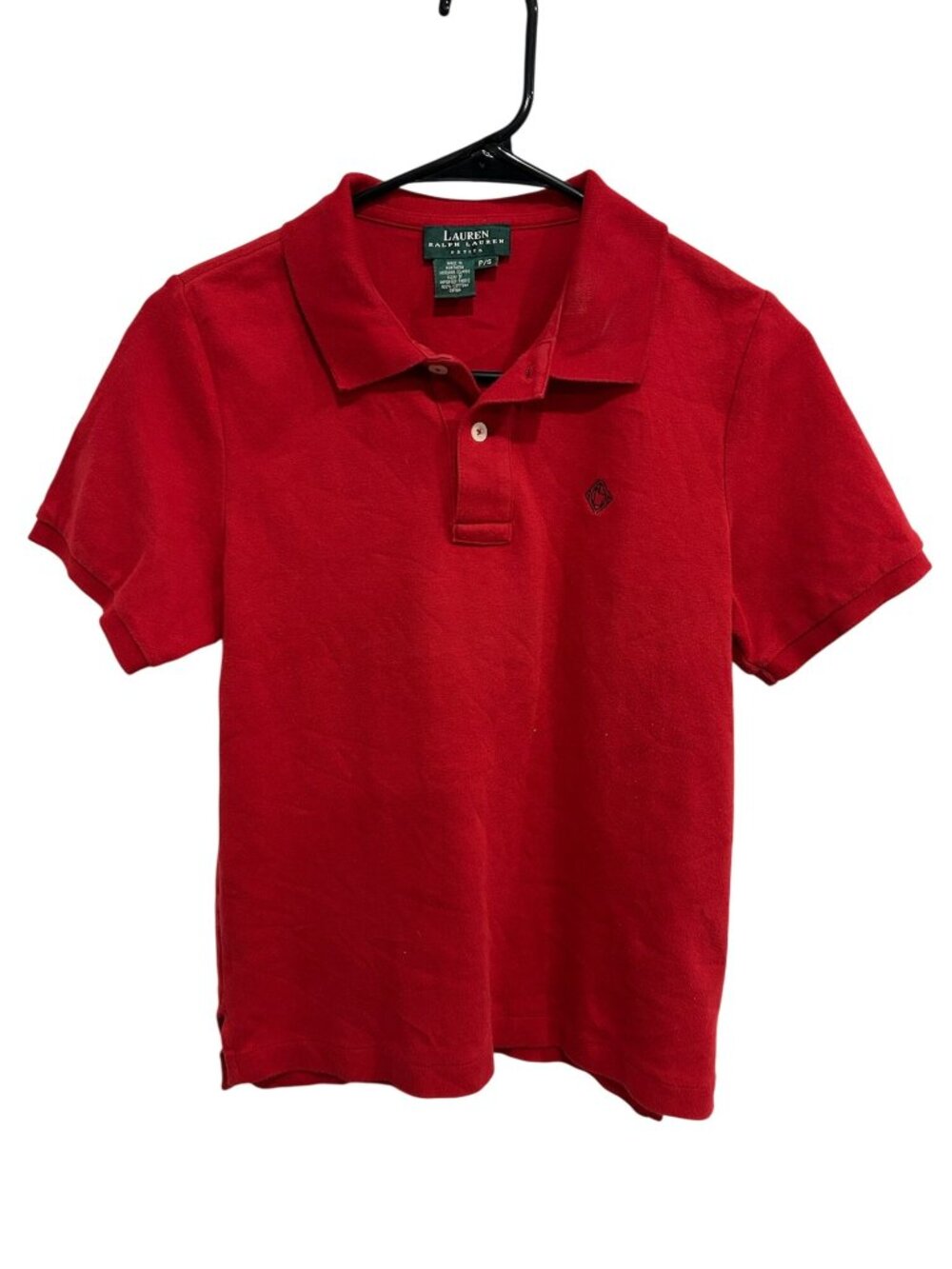 Lauren Ralph Lauren Petite Red Polo Shirt Size PS Cotton Preppy Chic